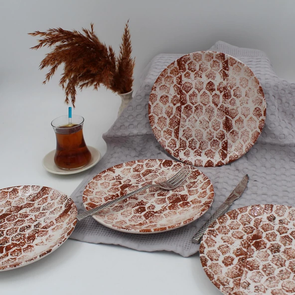 Snake 20 Cm Pasta Tabağı Karamel - Resim 3