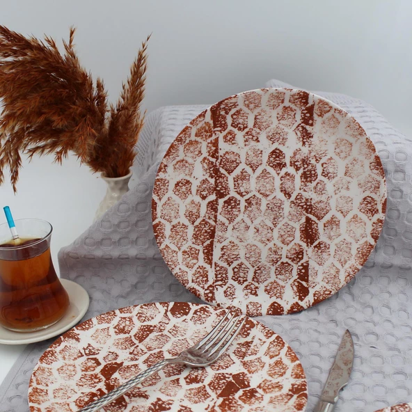 Snake 20 Cm Pasta Tabağı Karamel ürün görseli 1
