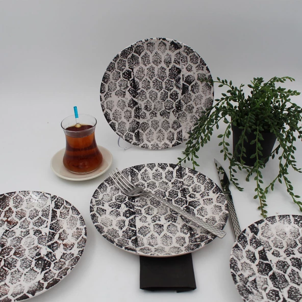 Snake 20 Cm pasta Tabağı Siyah - Resim 2