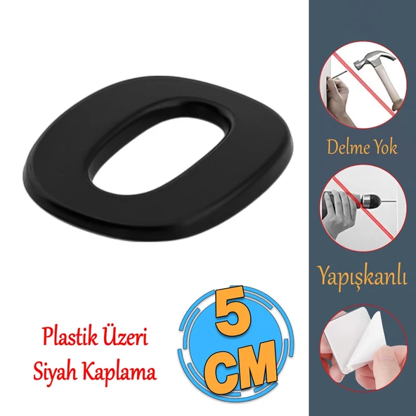 Yapışkanlı Kapı Numarası Küçük Boy 50 mm 5 cm Numara 0 Rakam Sıfır Sayı Siyah Renk Numaralar 1 Adet ürün görseli 1