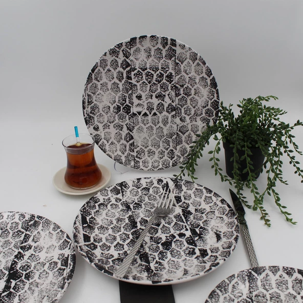 Snake 25 Cm Servis Tabağı Siyah ürün görseli 1