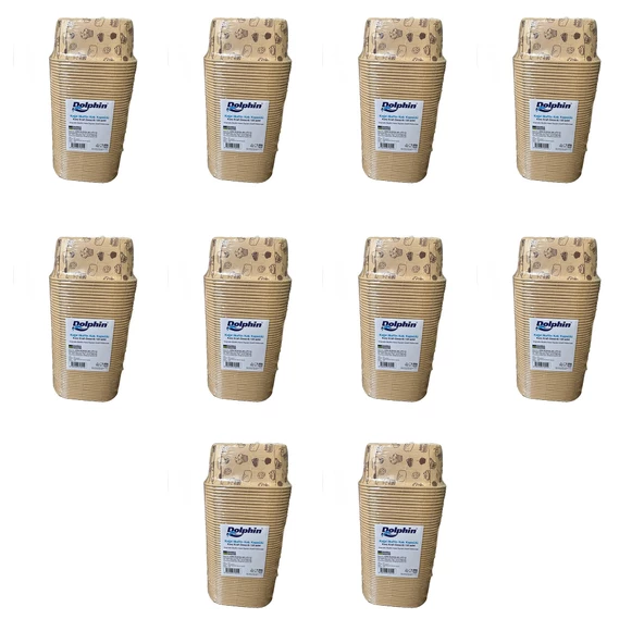 Dolphin Muffin Kare Kağıt Kraft Desenli Sarı Kek Kalıbı Kapsülü Kabı - 50 Adetlik 10 Paket ürün görseli 1