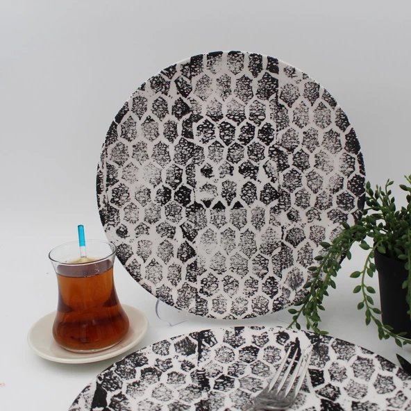 Snake 25 Cm Servis Tabağı Siyah - Resim 2