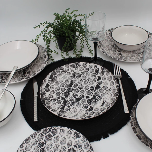 Snake 8 Parça Yemek Takımı Siyah - Resim 5