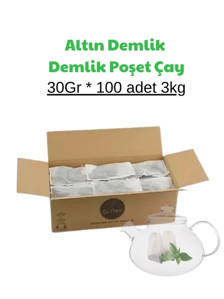 Tea1986 Altın Demlik Poşet 30Gr * 100 adet 3kg ürün görseli 1