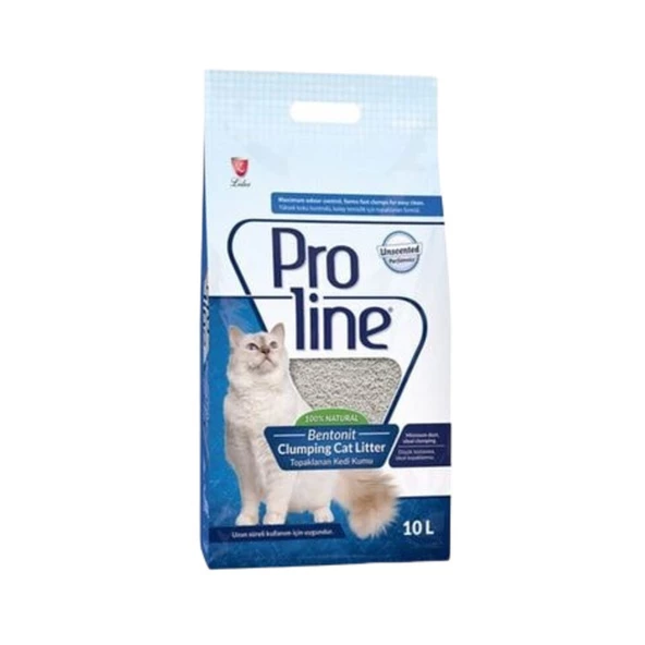 Proline  Proline İnce Taneli Süper Topaklanan Parfümsüz Bentonit Kedi Kumu 10 Lt ürün görseli 1