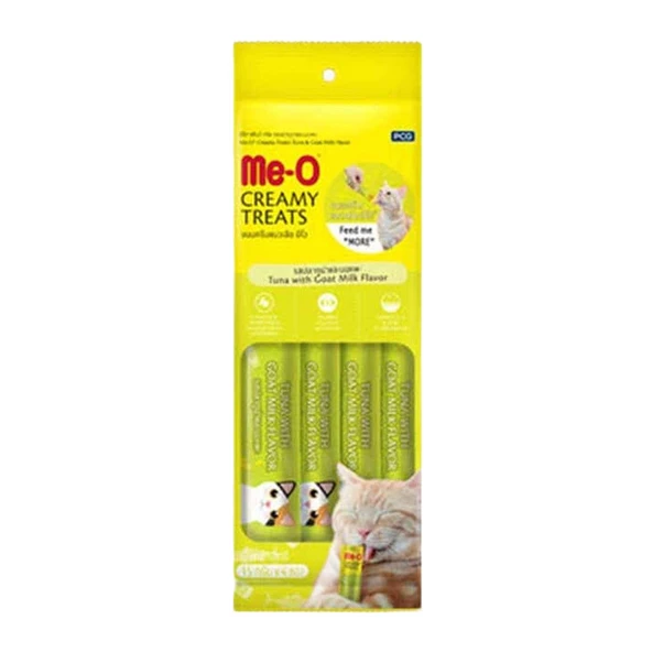 Me-O  Me-O Creamy Treats Ton Balığı ve Keçi Sütlü Ek Besin ve Kedi Ödülü 4x15gr ürün görseli 1