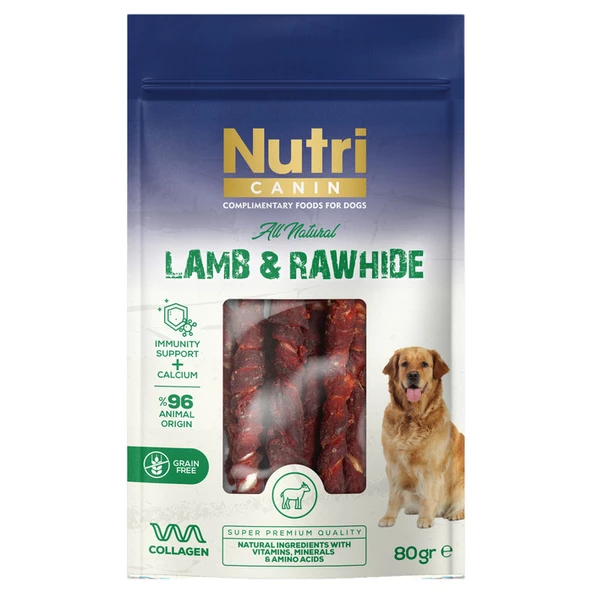 Nutri Canin  Lamb & Rawhide Kuzu Etli Burgu Kemik 80 Gr ürün görseli 1