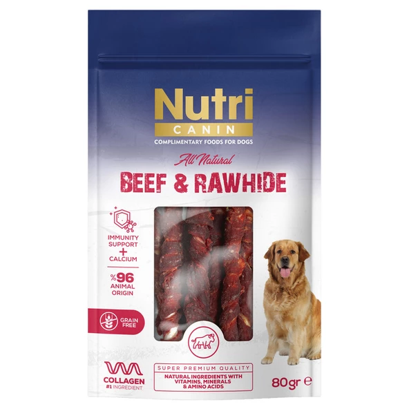 Nutri Canin  Beef & Rawhide Sığır Etli Burgu Kemik 80 Gr ürün görseli 1