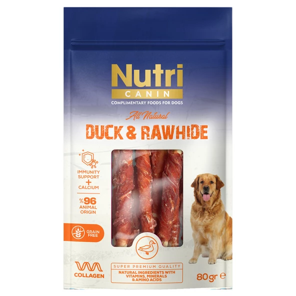 Nutri Canin  Duck & Rawhide Ördek Etli Burgu Kemik 80 Gr ürün görseli 1