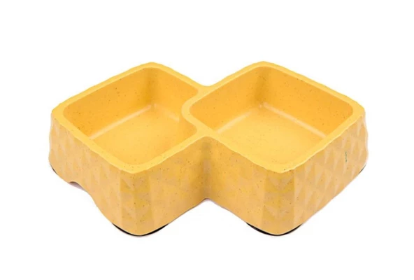 Bobo Bambu İkili Mama ve Su Kabı BO-3165  360ml+430ml Sarı ürün görseli 1