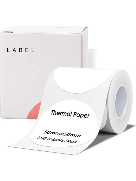 Zuidid 50 x 50 mm Lamine Termal Etiket Oval 150 Adet - Phomemo M110 - M220 - M221 Modellere Uyumludur ürün görseli 1