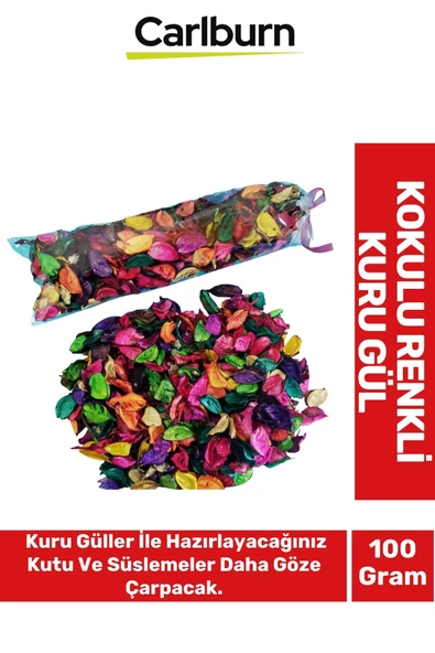 Özel Üretim Sevgililer Günü Gift Masa Konsept Süsü Kokulu Renkli Kuru Gül 100 Gr ürün görseli 1