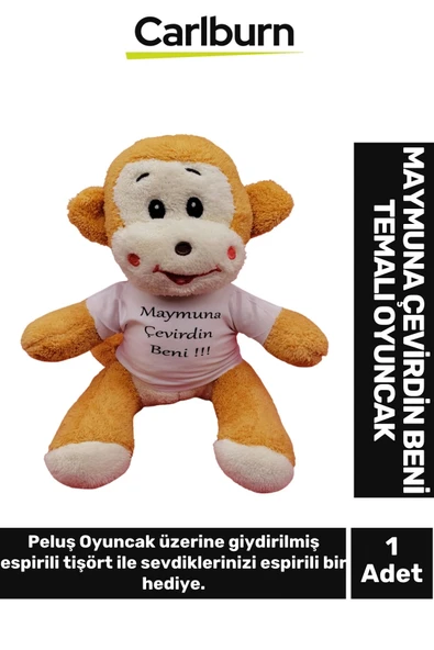 Özel Üretim Hediye Özür Manalı Gift Maymuna Çevirdin Beni Temalı Peluş Ayıcık Oyuncak ürün görseli 1