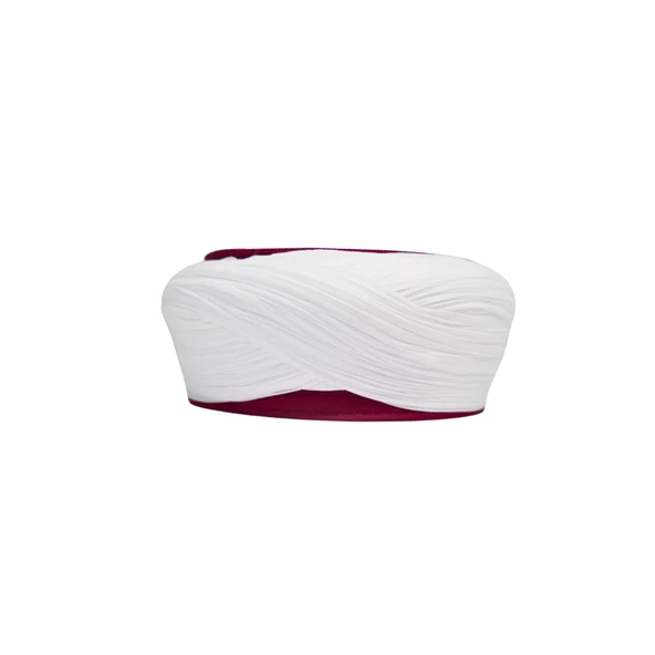 SARIKHANE Talebe Sarığı-Beyaz Kumaş-Bordo Takke-Çapraz Sarım-Nali Şerif-7 metre - Resim 2