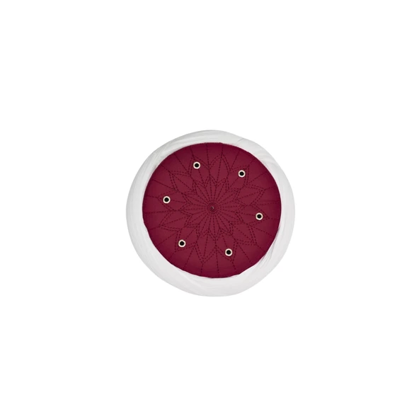 SARIKHANE Talebe Sarığı-Beyaz Kumaş-Bordo Takke-Çapraz Sarım-Kuş Gözlü-7 metre - Resim 3