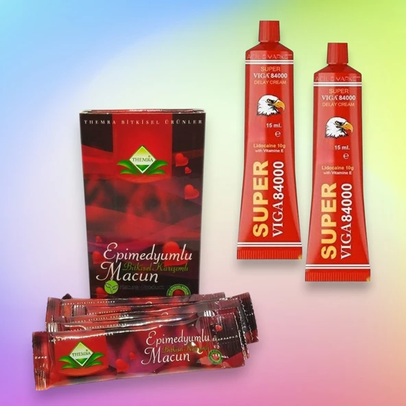 2 Kutu Super Viga Kırmızı 84000 Ozel Krem + Orjinal Themra Ballı Bıtkısel Karışım 12 gr x 6 Şaset ürün görseli 1