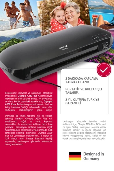 A230 PLUS Laminasyon Makinesi (A4) - Resim 4