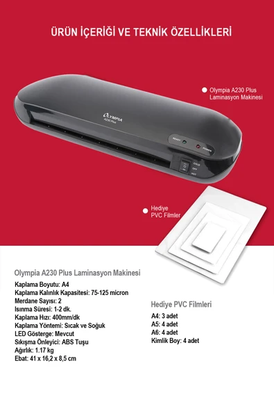 A230 PLUS Laminasyon Makinesi (A4) - Resim 2