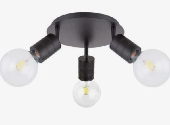 Demet habek mylights modern spor tavan plofonyer avize  üçlü avize  e27 duylu ürün görseli 1