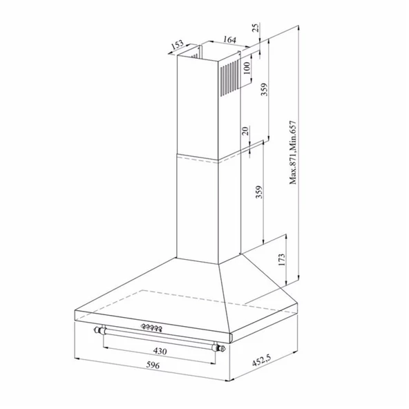 GL General GLD 022RK Rustik 60 cm Krem Davlumbaz - Resim 2