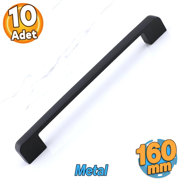 10 Adet Radus 160 mm - 16 cm Siyah Metal Mobilya Çekmece Mutfak Dolabı Dolap Kulpları Kulbu Kulpu ürün görseli 1