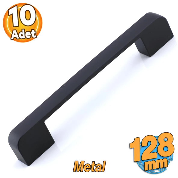 10 Adet Radus 128 mm - 12.8 cm Siyah Metal Mobilya Çekmece Mutfak Dolabı Dolap Kulpları Kulbu Kulpu ürün görseli 1
