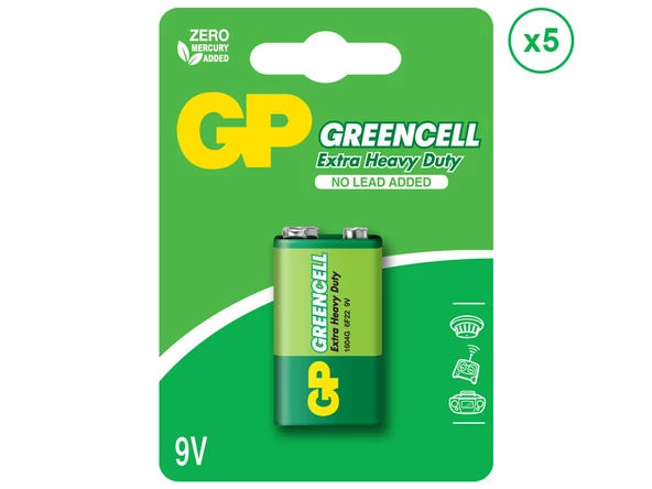 GP Batteries Greencell 1604G 9V Pil 5 Adet ürün görseli 1