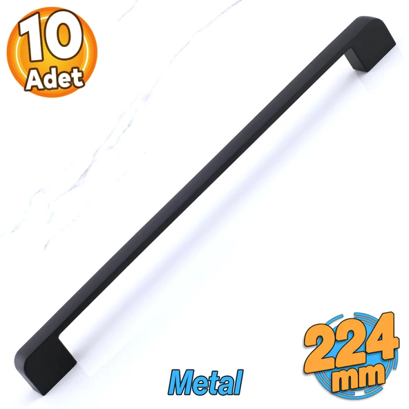 10 Adet Radus 224 mm - 22.4 cm Siyah Metal Mobilya Çekmece Mutfak Dolabı Dolap Kulpları Kulbu Kulpu ürün görseli 1