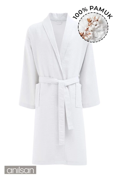 Kimono Pike Otel Bornozu Kadın-Erkek Spa Için Ideal %100 PAMUK ürün görseli 1