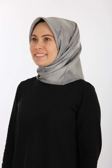Koyu Gri Twill İpek Eşarp 7208713 - 972 ürün görseli 1