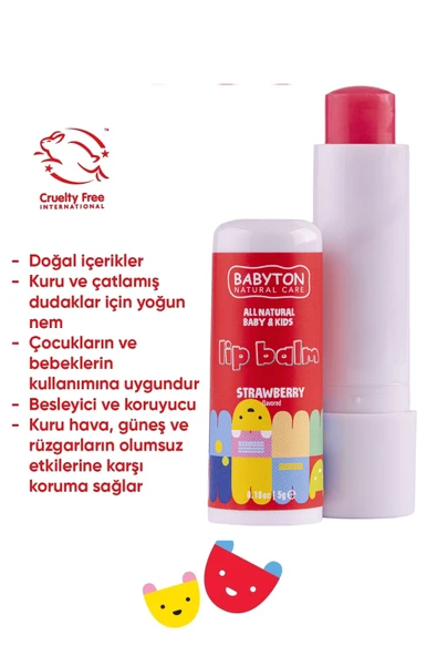Doğal Dudak Koruyucu Çilekli - Resim 3