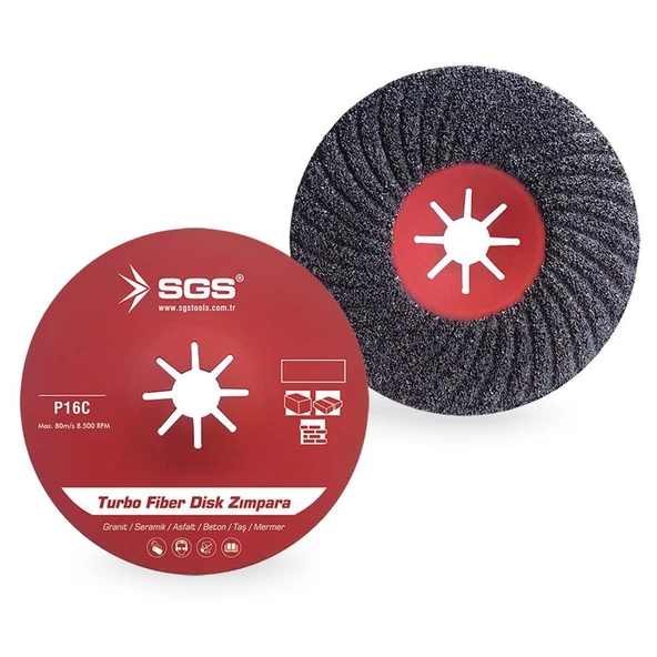 Sgs Turbo Fiber Disk Zımpara 16Kum  115mm ürün görseli 1