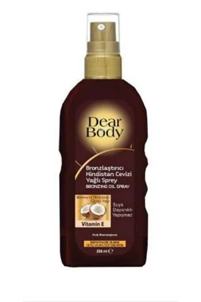 DEAR BODY HİNDİSTAN CEVİZİ YAĞLI BRONZLAŞTIRICI SPREY 200 ML ürün görseli 1