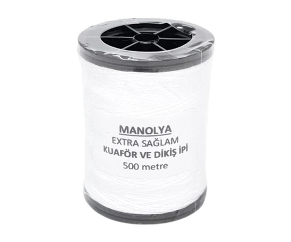 Manolya Ekstra Sağlam Dikiş ve Kuaför Ipi 500M Beyaz 1DNMK03 1234000014562 ürün görseli 1