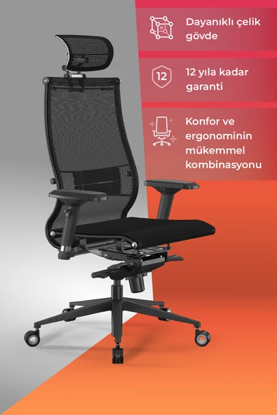 Metta Samurai Ergonomik Fileli Yönetici Koltuğu / Ofis Sandalyesi - 30.3.15.AA ürün görseli 1