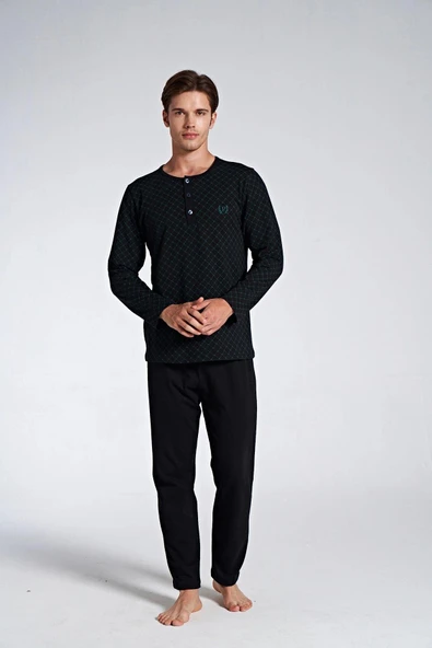 Pijadore 1750 Erkek Düğmeli Uzun Kollu Pijama Takım ürün görseli 1