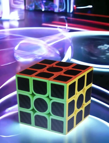 3X3X3 PROFESSIONAL SPEED CUBE CARBON FIBER - KARBON FİBER PROFESYONEL RUBİK ZEKA SABIR KÜPÜ ürün görseli 1