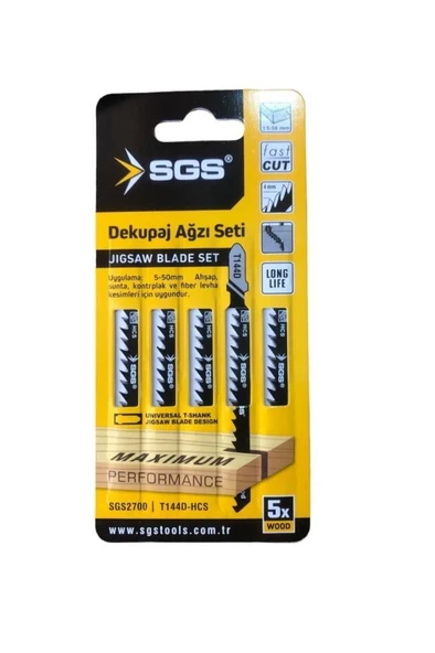 Sgs 2700 T144D Dekupaj Testere Bıçağı 5li Paket ürün görseli 1