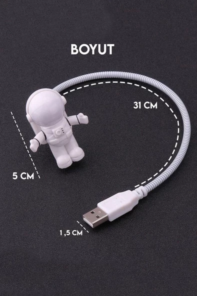 Astronot Klavye Aydınlatıcı Işık USB - Resim 6