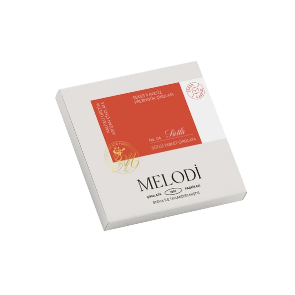 Melodi Çikolata Şeker İlavesiz Prebiyotik Sütlü Çikolata 60 GR ürün görseli 1
