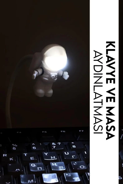 Astronot Klavye Aydınlatıcı Işık USB - Resim 3