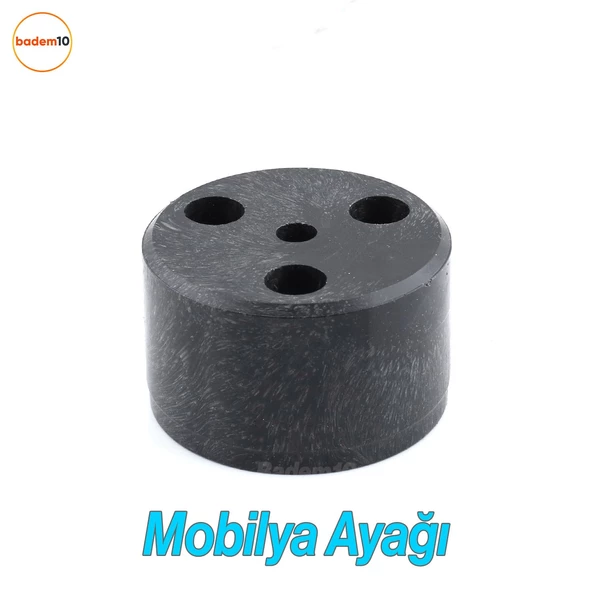 Kapsül 3.7 cm Siyah Mobilya Ayak Yükseltici Baza Ayağı Koltuk Kanepe Altı Puf Ayakları Çap: 6 cm ürün görseli 1