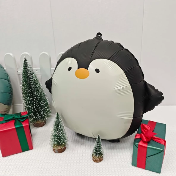 Penguen Folyo Balon 59x54 cm - Resim 2