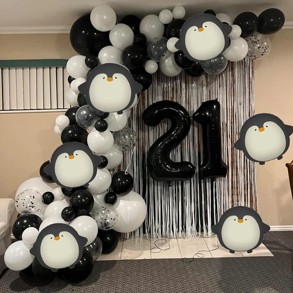 Penguen Folyo Balon 59x54 cm - Resim 7
