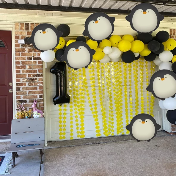 Penguen Folyo Balon 59x54 cm - Resim 5