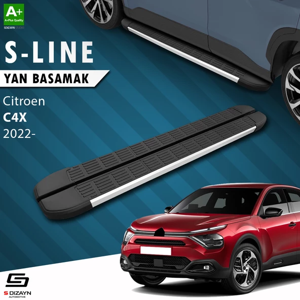 S-Dizayn Citroen C4 X S-Line Aluminyum Yan Basamak 183 Cm 2022 Üzeri A+ Kalite ürün görseli 1