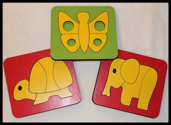 Ahşap Montessori Üçlü Puzzle ürün görseli 1