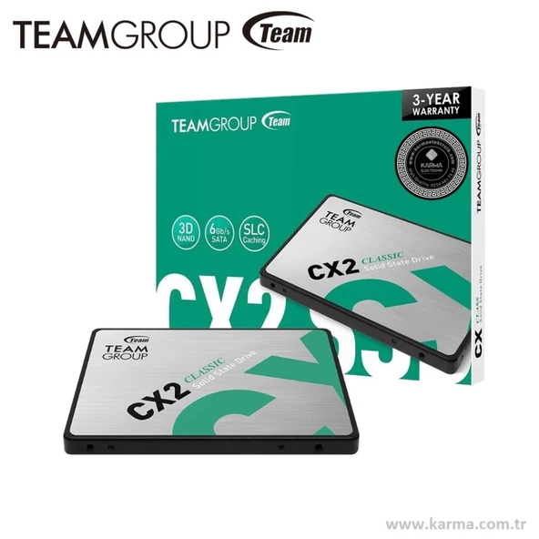 Team CX2 512GB 530/470MB/S 2.5" Sata3 SSD Disk (T253X6512G0C101) ürün görseli 1