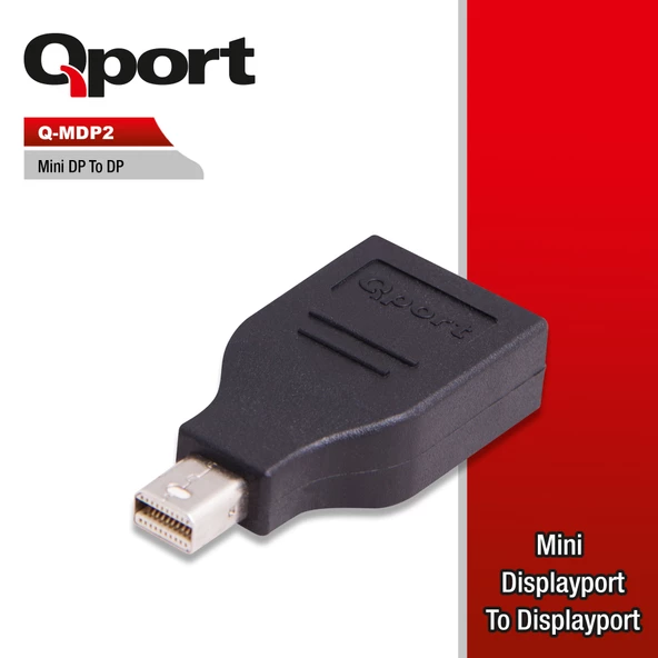 QPORT Q-MDP2 MINI DISPLAY PORT TO DISPLAY PORT CEVIRICI ürün görseli 1